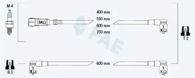 Juego de cables de encendido FAE 85693 De Moda